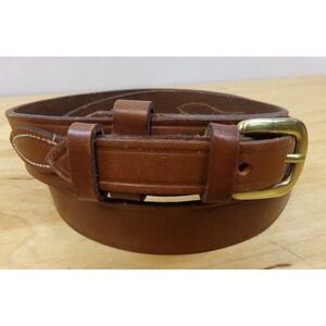 Eddie Bauer Western Belt Made in USA Saddle Leather‎ #3703 Brass Buckle Size 36